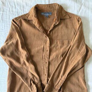 Chandler Hill Vegan Suede Button-Up Shirt